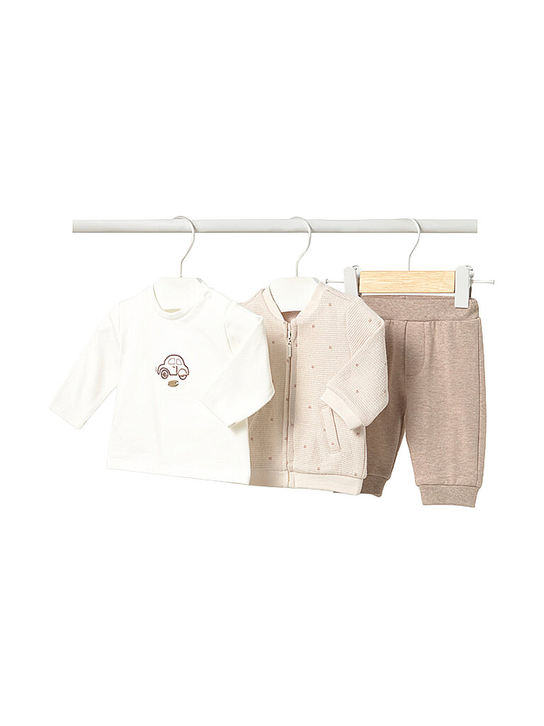 MAYORAL Baby Set 3-teilig Jacke, Langarmshirt und Hose beige | 56