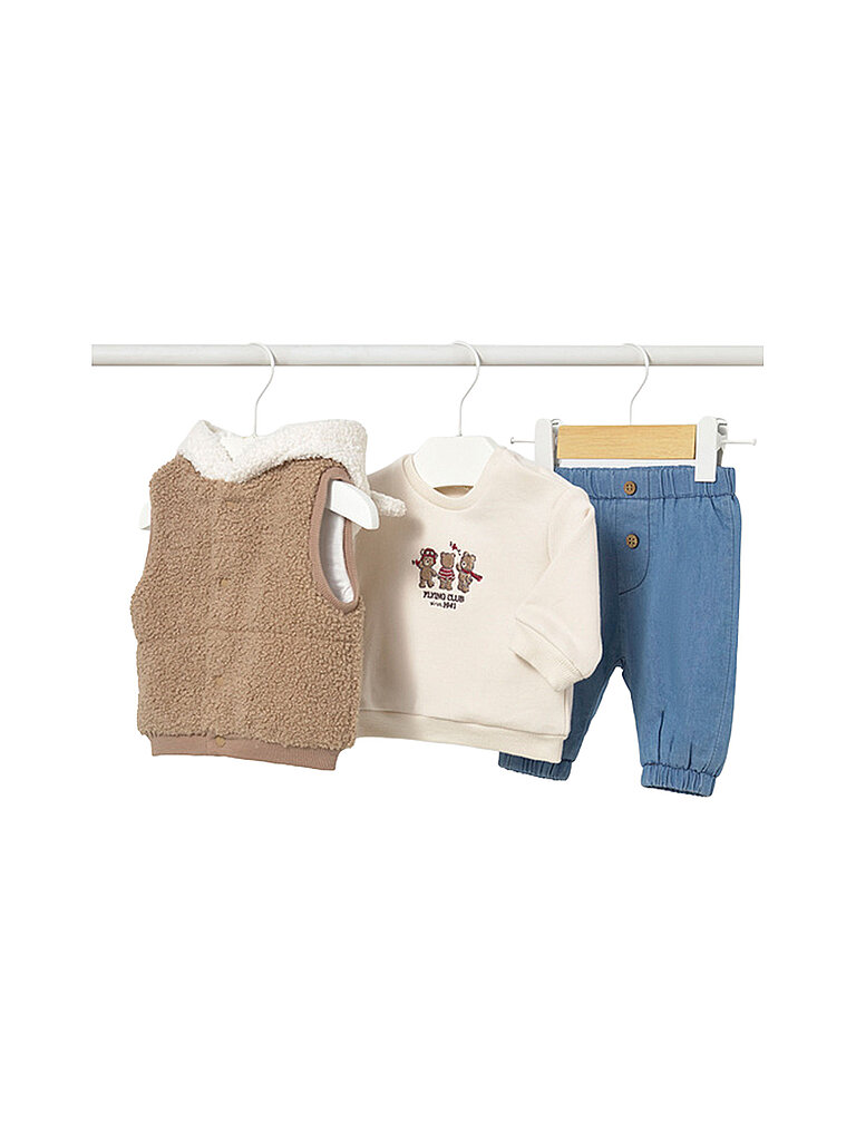 MAYORAL Baby Set 3tlg Gilet, Sweater, Hose braun | 56