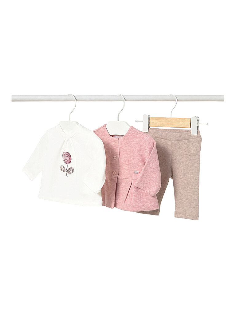 MAYORAL Baby Set Langarmshit mit Sweatjacke  und Hose  rosa | 56