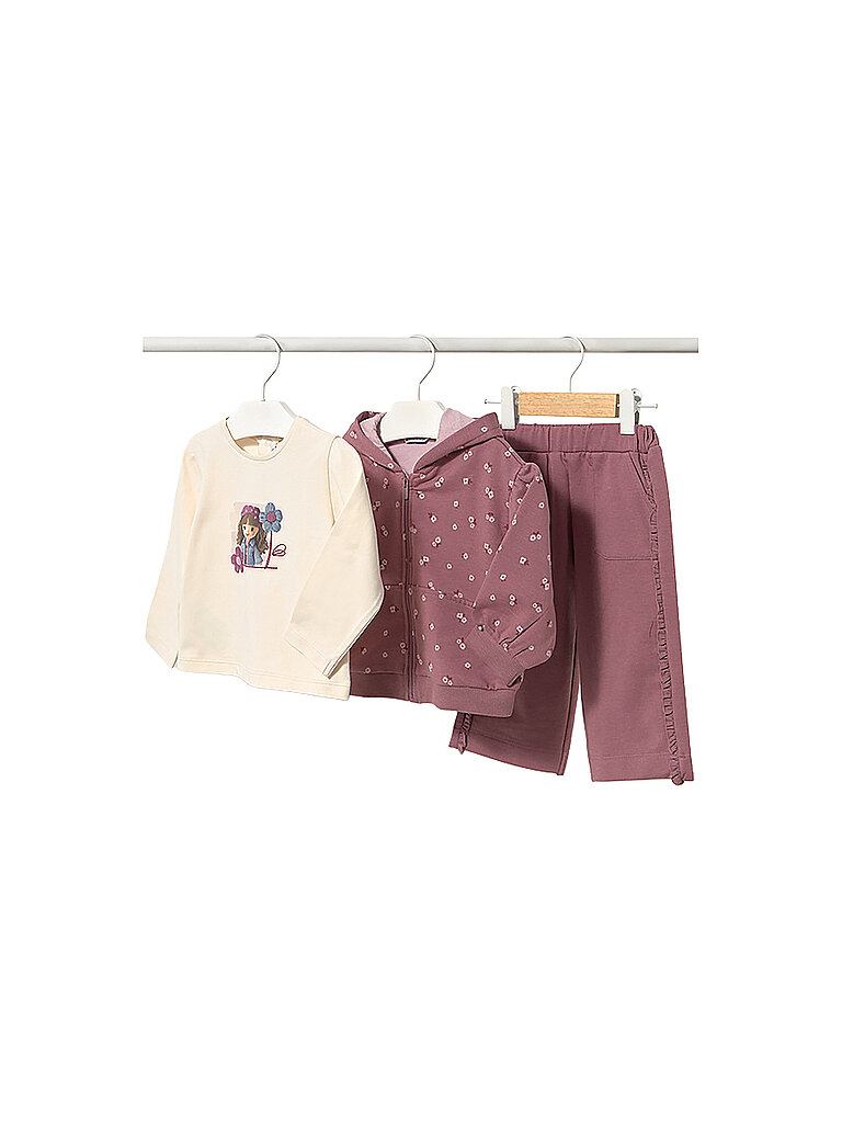 MAYORAL Baby Set Langarmshirt mit Sweatjacke und Hose  lila | 74