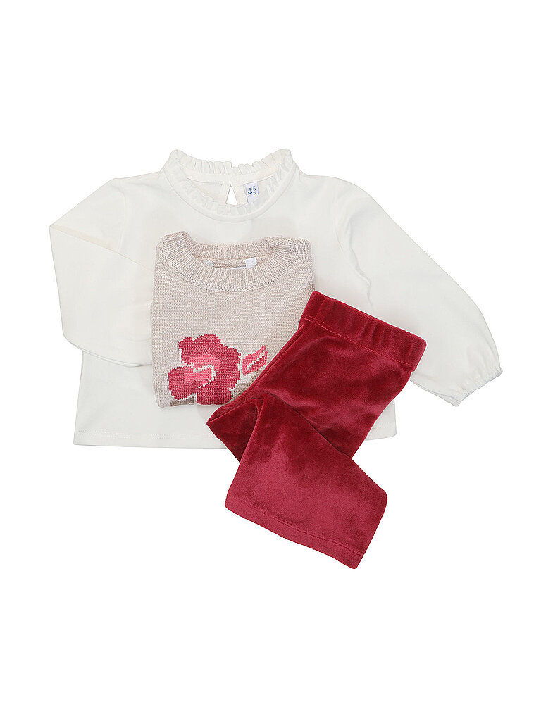 MAYORAL Baby Set 3-teilig Shirt, Hose und Pullunder beere | 68