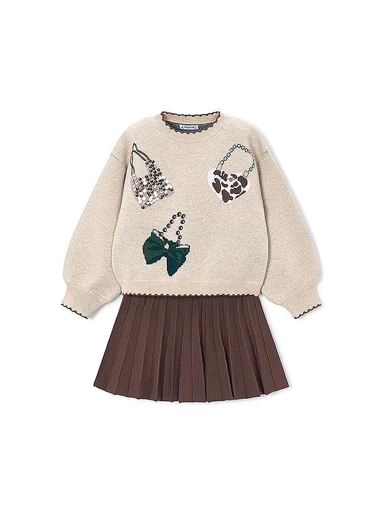 MAYORAL Mädchen Set 2-teilig Pullover nd Rock beige | 92