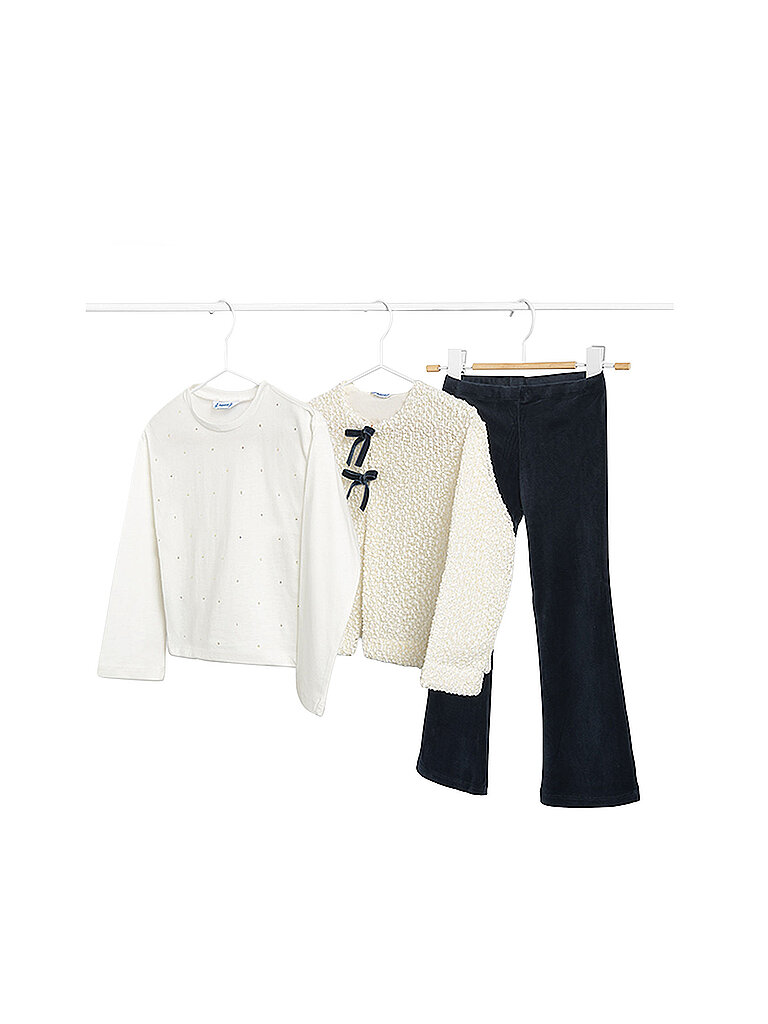 MAYORAL Mädchen Set 3-teilig Langarmshirt, Jacke und Hose dunkelblau | 116