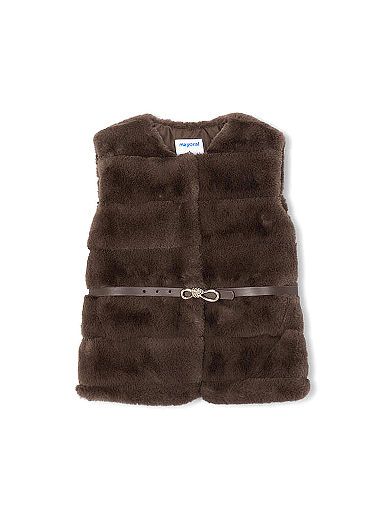 MAYORAL Mädchen Gilet in Felloptik braun | 104