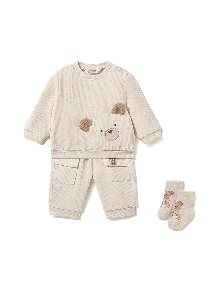 MAYORAL Baby Set 3-teilig Pullover, Hose und Socken beige | 56