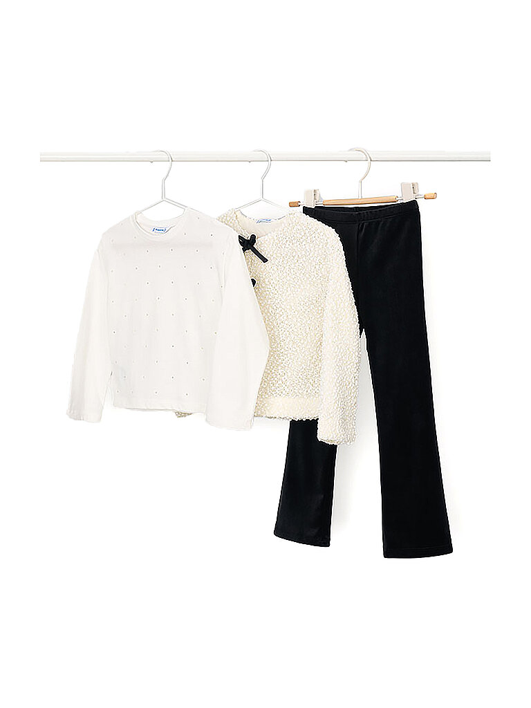 MAYORAL Mädchen Set 3-teilig Langarmshirt, Jacke und Leggings schwarz | 92