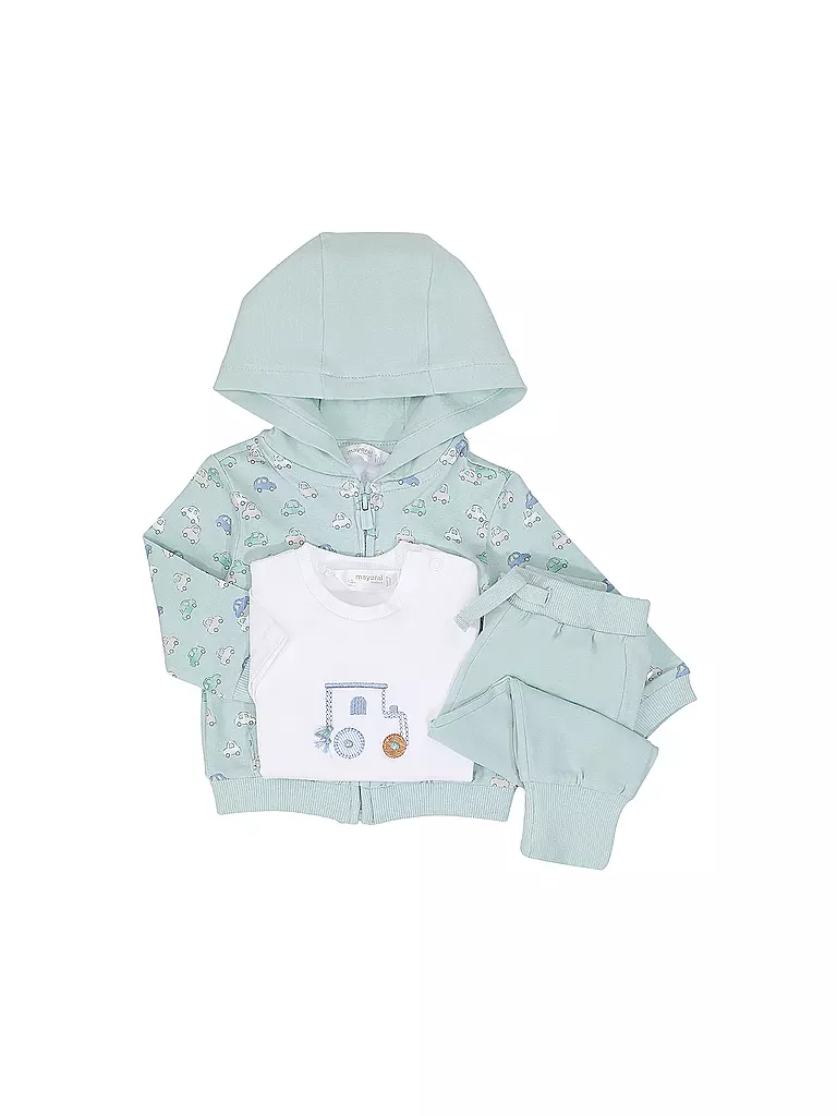 MAYORAL | Baby Jogger Set 3-teilig Body, Sweatjacke und Hose | hellgrün