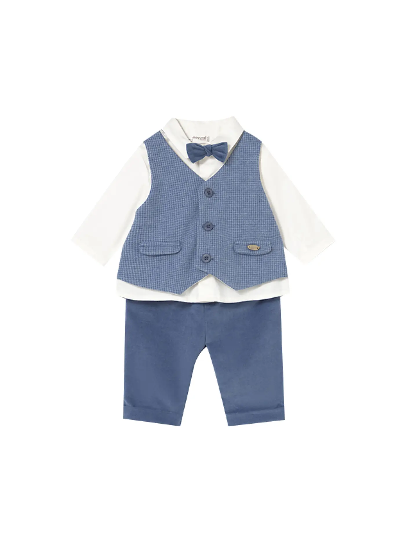MAYORAL | Baby Jungen Set 3-teilig Hemd, Hose und Fliege | blau