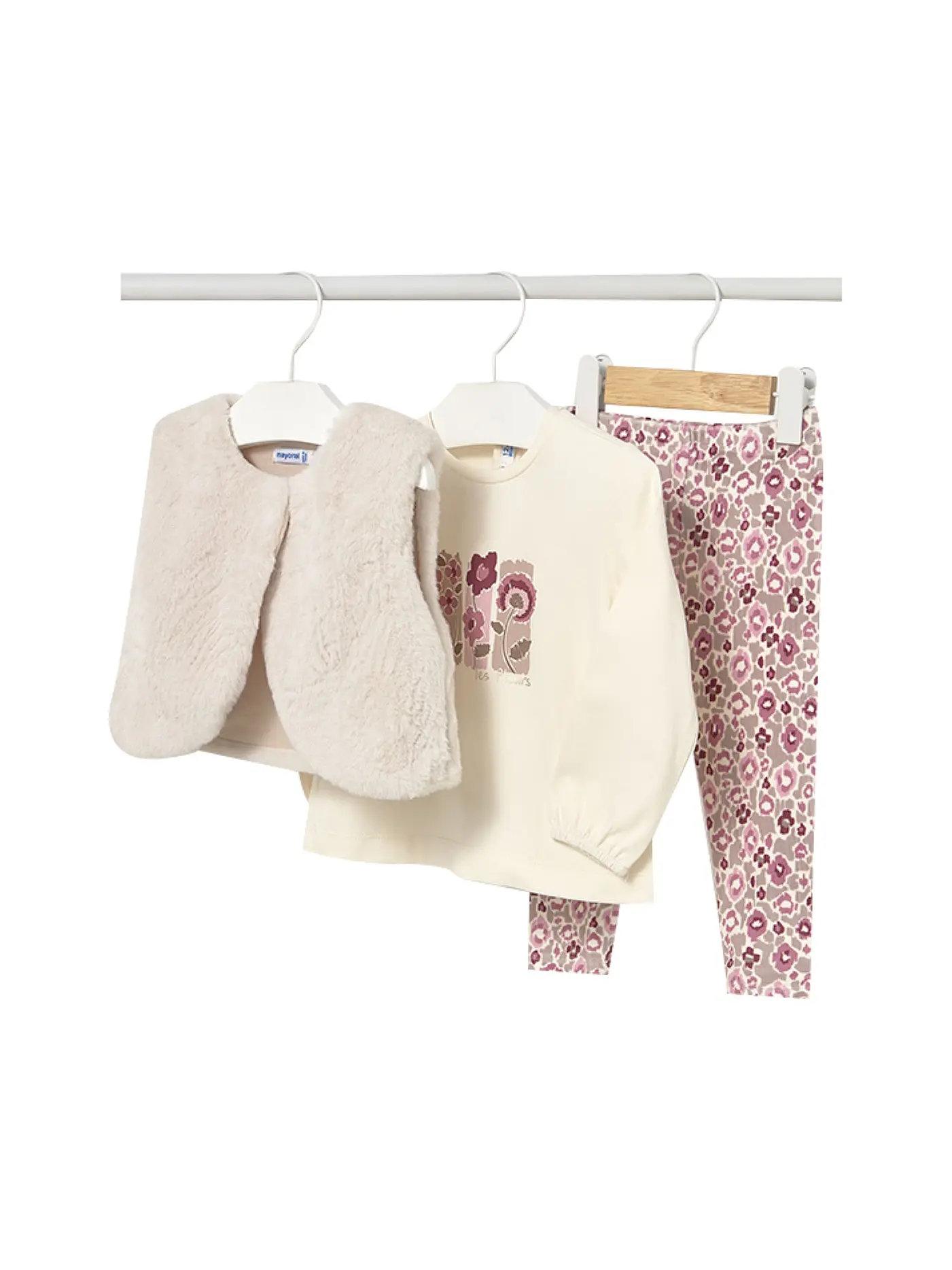 MAYORAL | Baby Set 3-teilig Gilet, Langarmshirt und Leggings | rosa