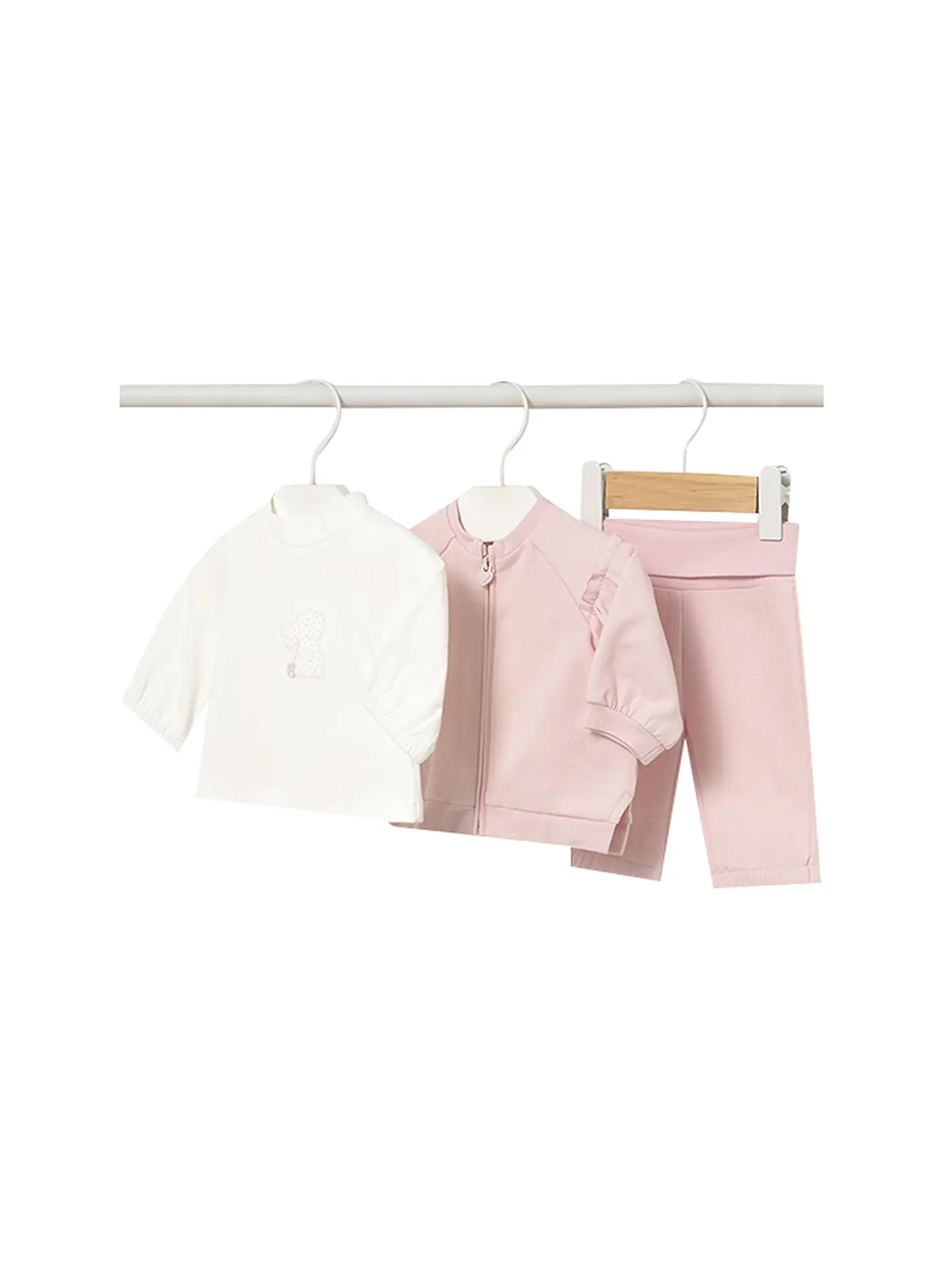 MAYORAL | Baby Set 3-teilig Jacke, Langarmshirt und Hose | rosa