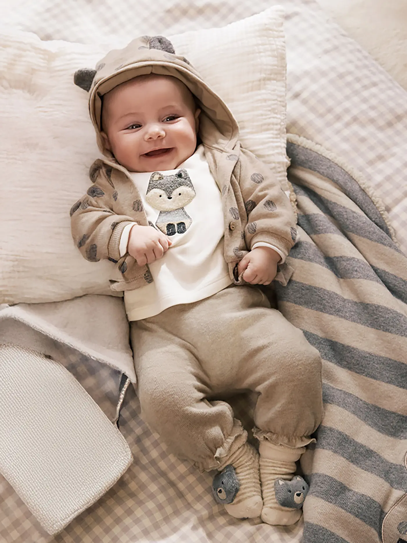 MAYORAL | Baby Set 3-teilig Jacke, Langarmshirt und Hose | beige