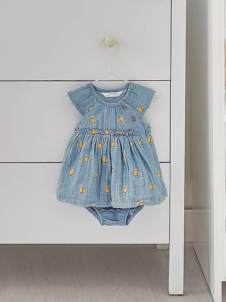 MAYORAL | Baby Set 3-teilig Kleid mit Höschen und Stirnband | hellblau