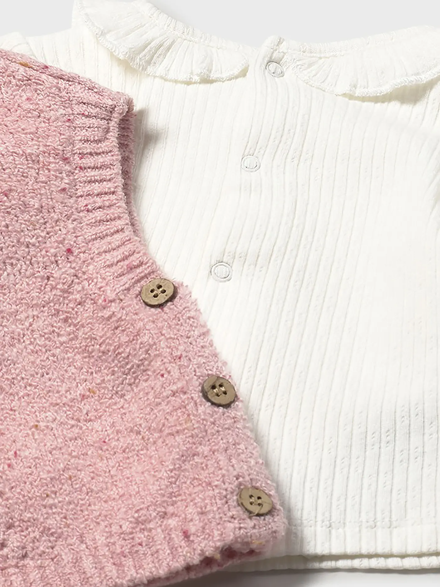 MAYORAL | Baby Set 3-teilig Langarmshirt, Pullunder und Hose | rosa