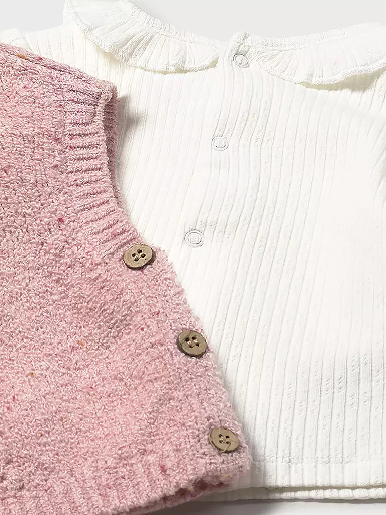 MAYORAL | Baby Set 3-teilig Langarmshirt, Pullunder und Hose | rosa