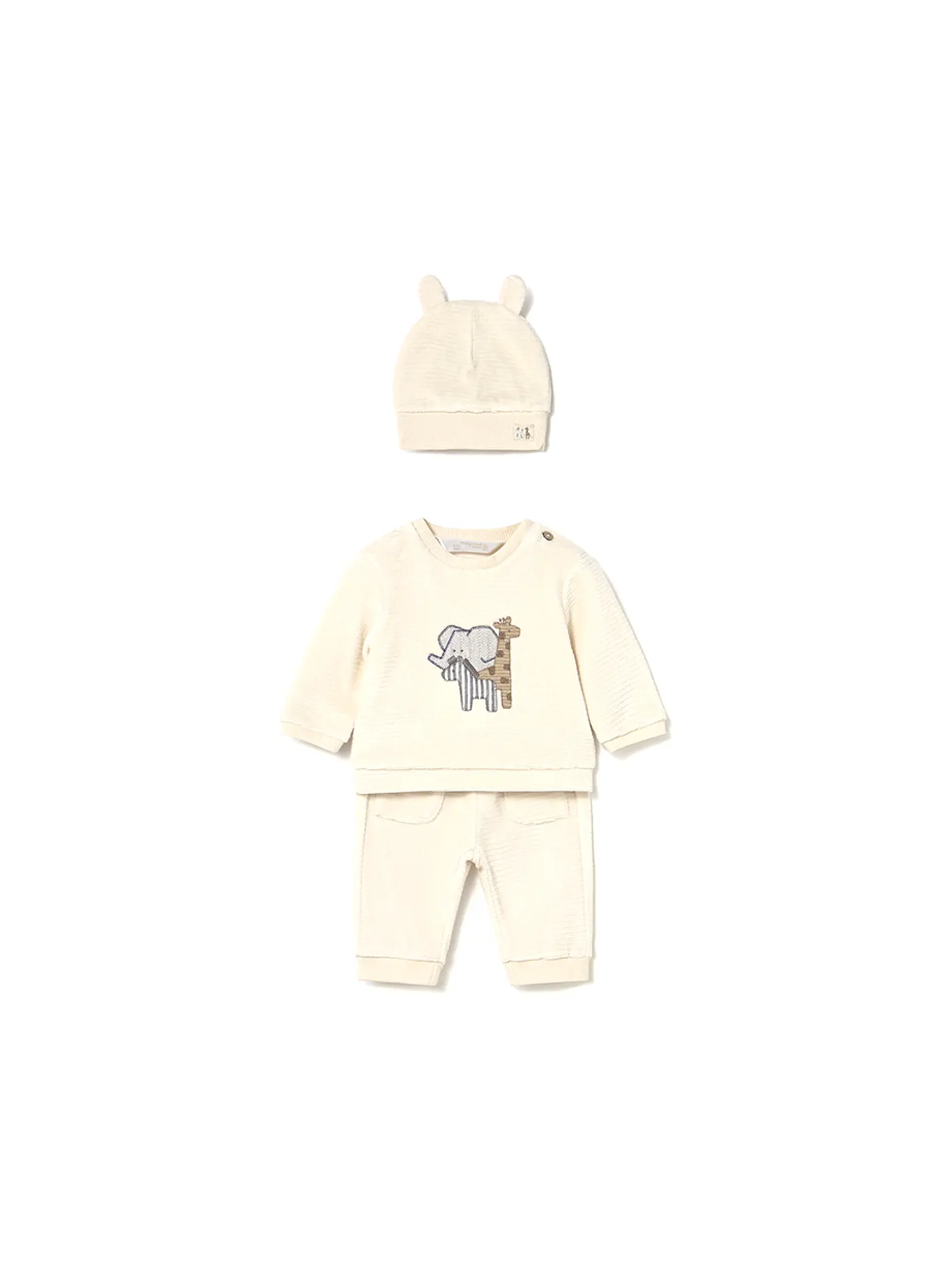 MAYORAL | Baby Set 3-teilig Pullover, Hose, Mütze | creme