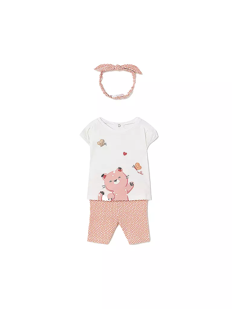 MAYORAL | Baby Set 3-teilig T-Shirt, Caprihose und Haarband  | orange