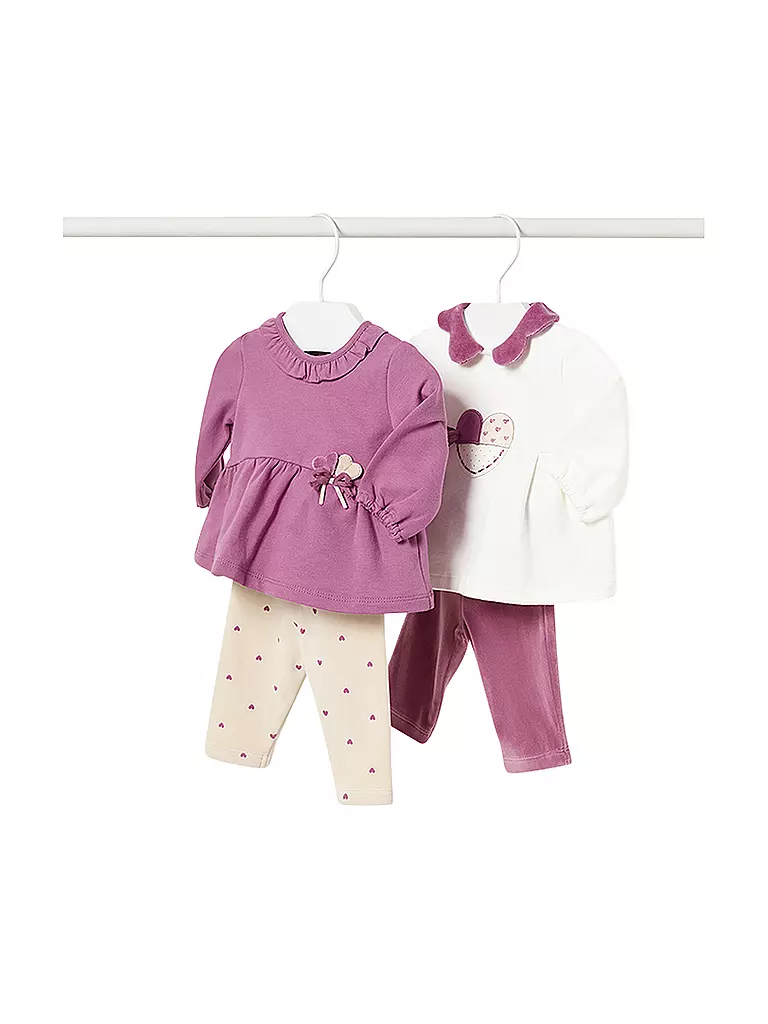 MAYORAL | Baby Set 4-teilig Langarmshirts und Leggings  | beere
