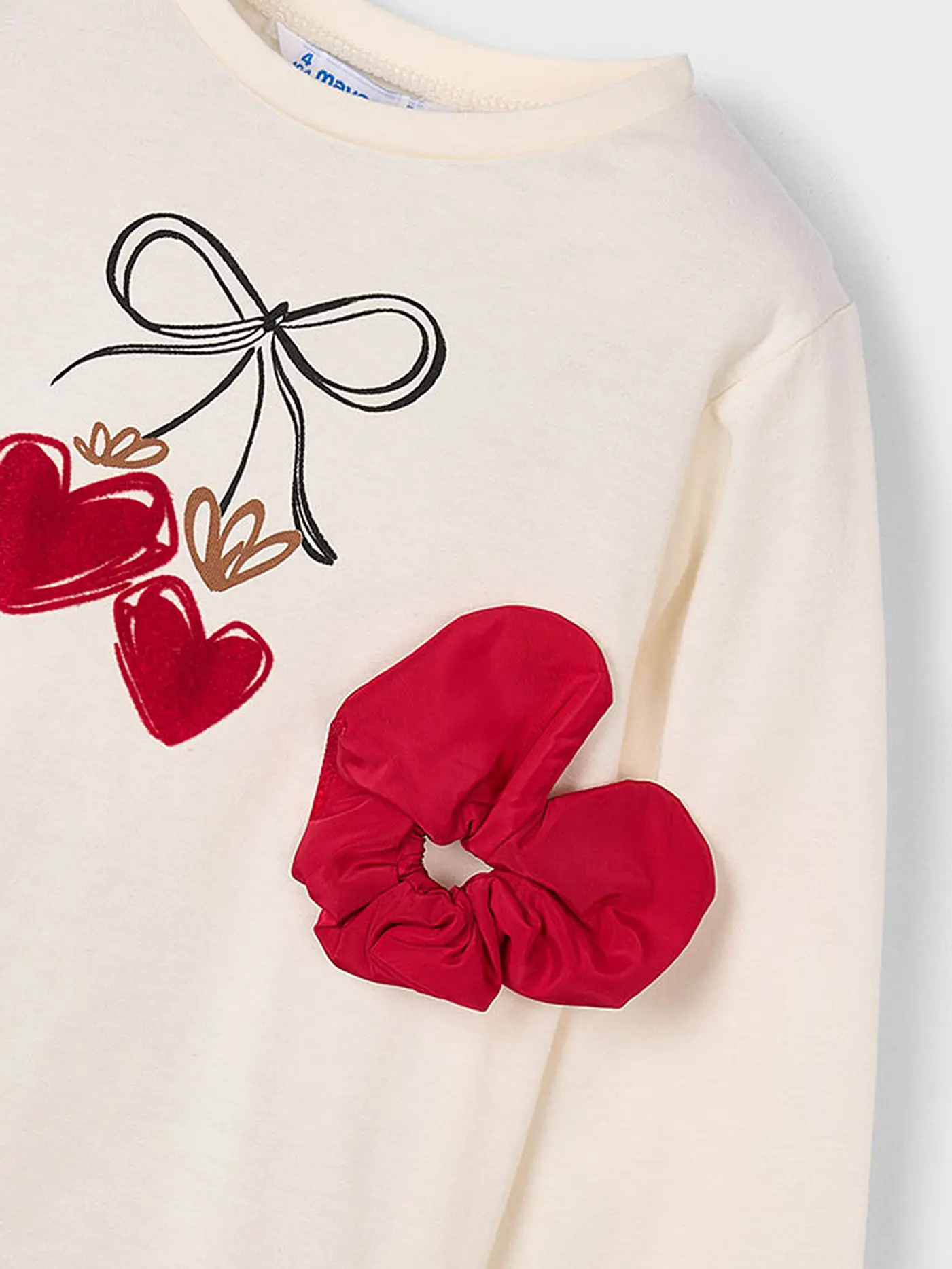 MAYORAL | Mädchen Langarmshirt mit Haargummi | weiss