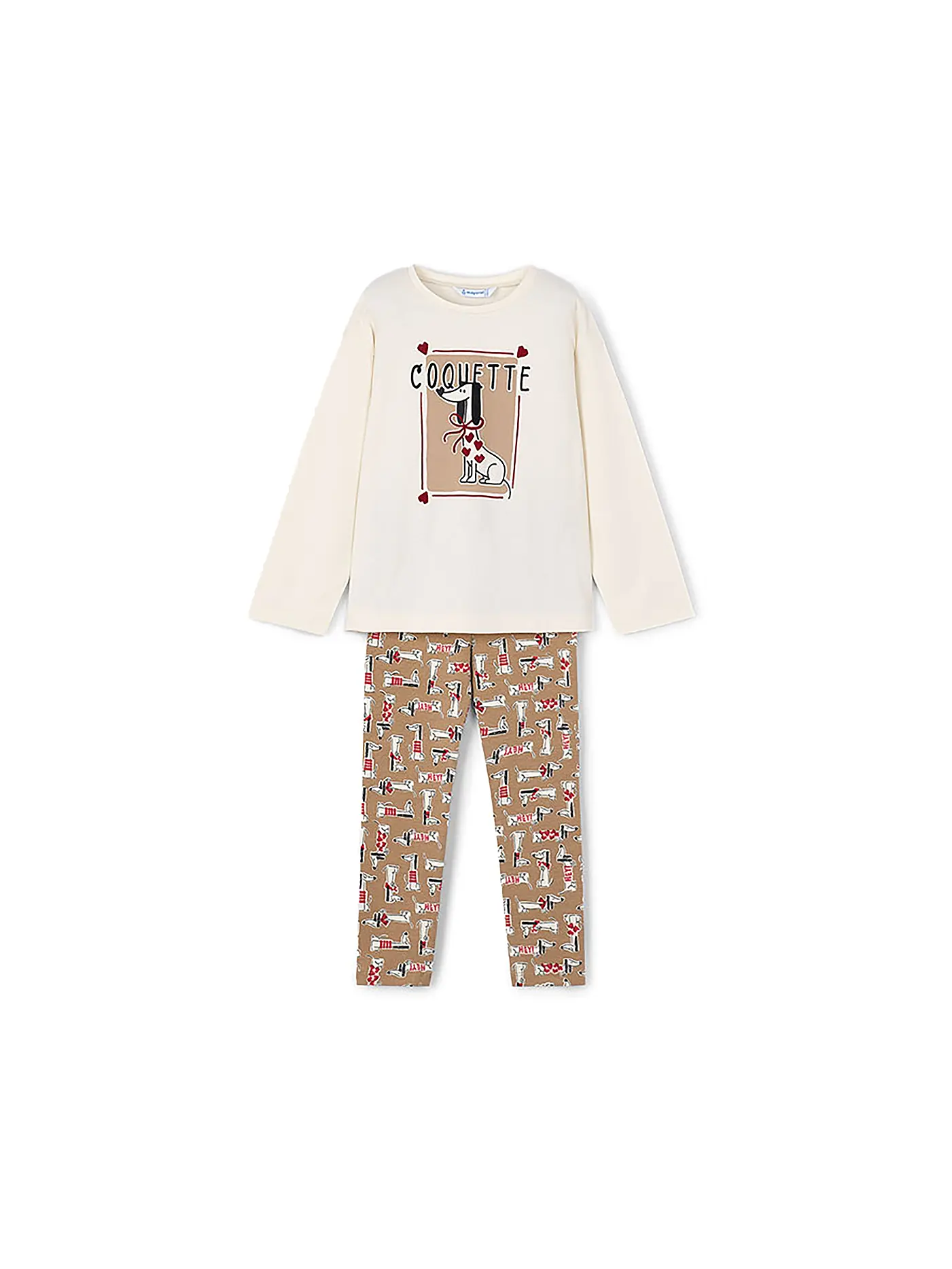 MAYORAL | Mädchen Set 2-teilig Langarmshirt und Leggings | weiss
