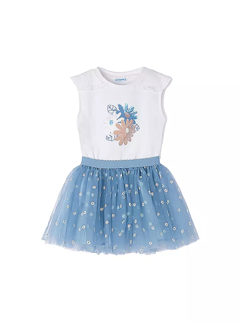 MAYORAL Mädchen Set 2-teilig T-Shirt mit Rock blau