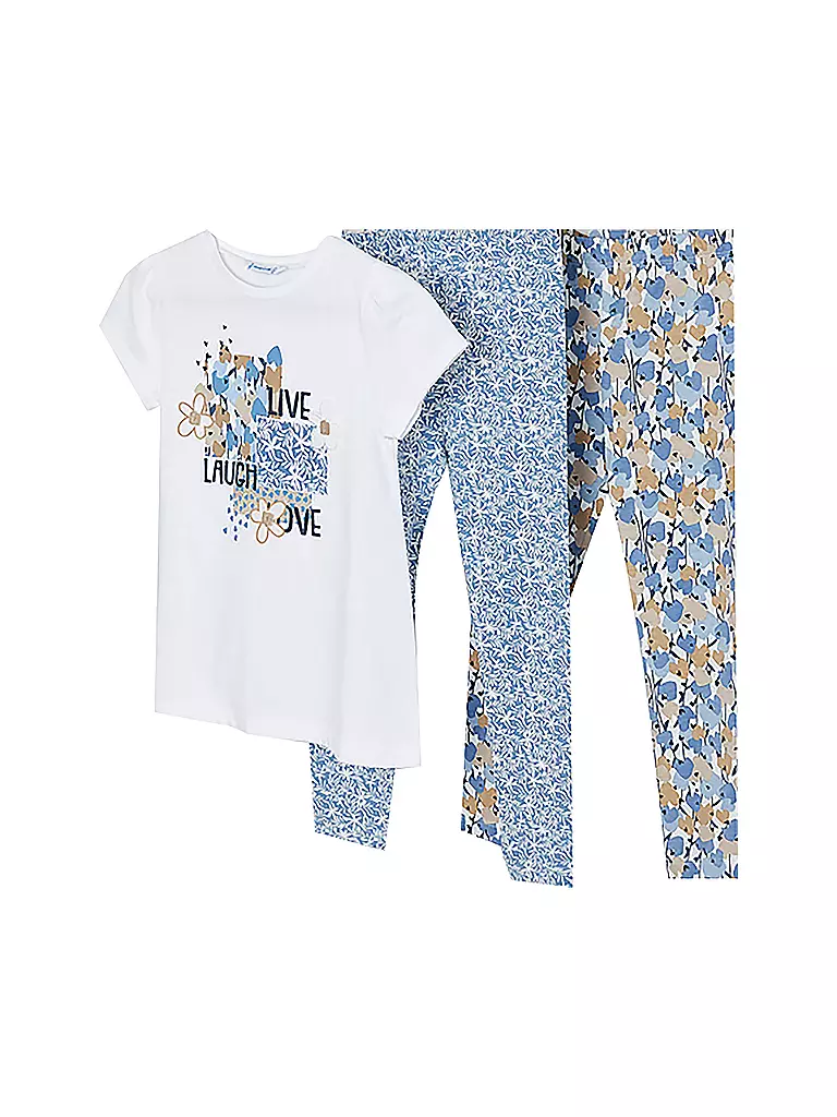 MAYORAL | Mädchen Set 3-teilig T-Shirt, Leggings  | blau