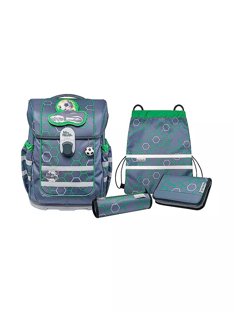 MC NEILL | Schultaschen Set Ergo Complete 5tlg Soccer | grau