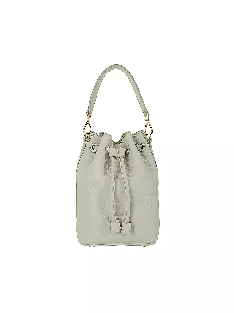 MCM | Ledertasche - Bucket Bag DESSAU DRAWSTRING MINI | grau