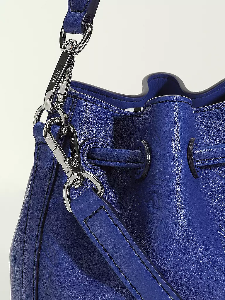 MCM | Ledertasche - Bucket Bag DESSAU DRAWSTRING MINI | blau