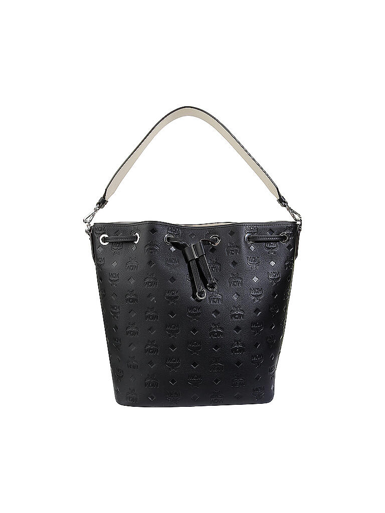 MCM | Ledertasche - Bucket Bag Essential Monogrammed | schwarz