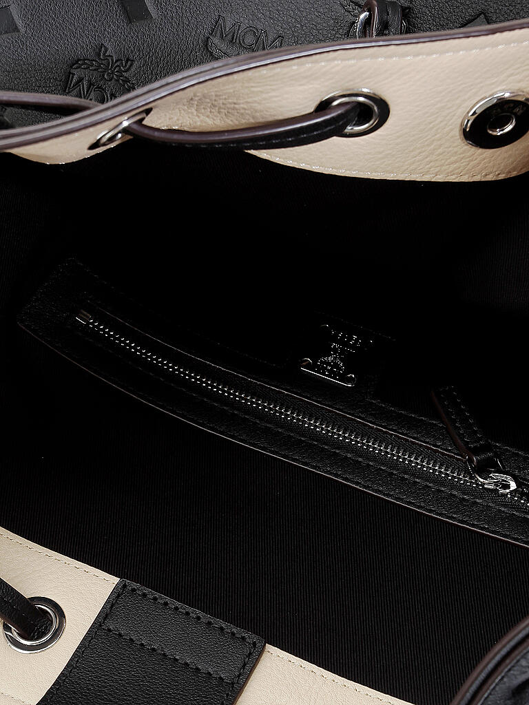 MCM | Ledertasche - Bucket Bag Essential Monogrammed | schwarz