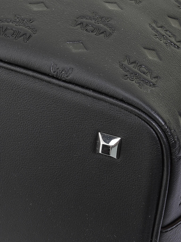 MCM | Ledertasche - Bucket Bag Essential Monogrammed | schwarz