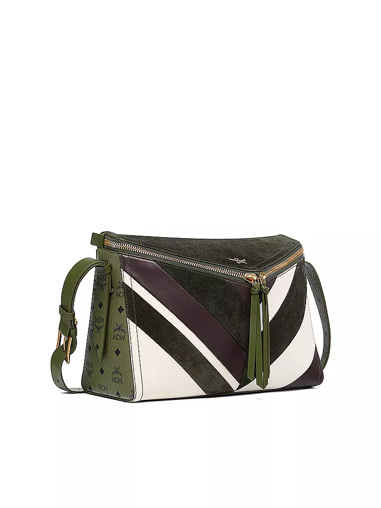 MCM | Ledertasche - Umhängetasche DIAMOND Medium | olive