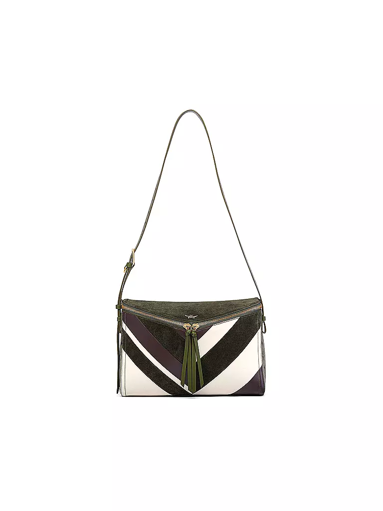 MCM | Ledertasche - Umhängetasche DIAMOND Medium | olive