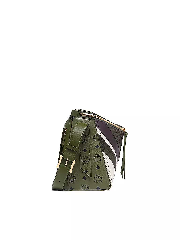 MCM | Ledertasche - Umhängetasche DIAMOND Medium | olive