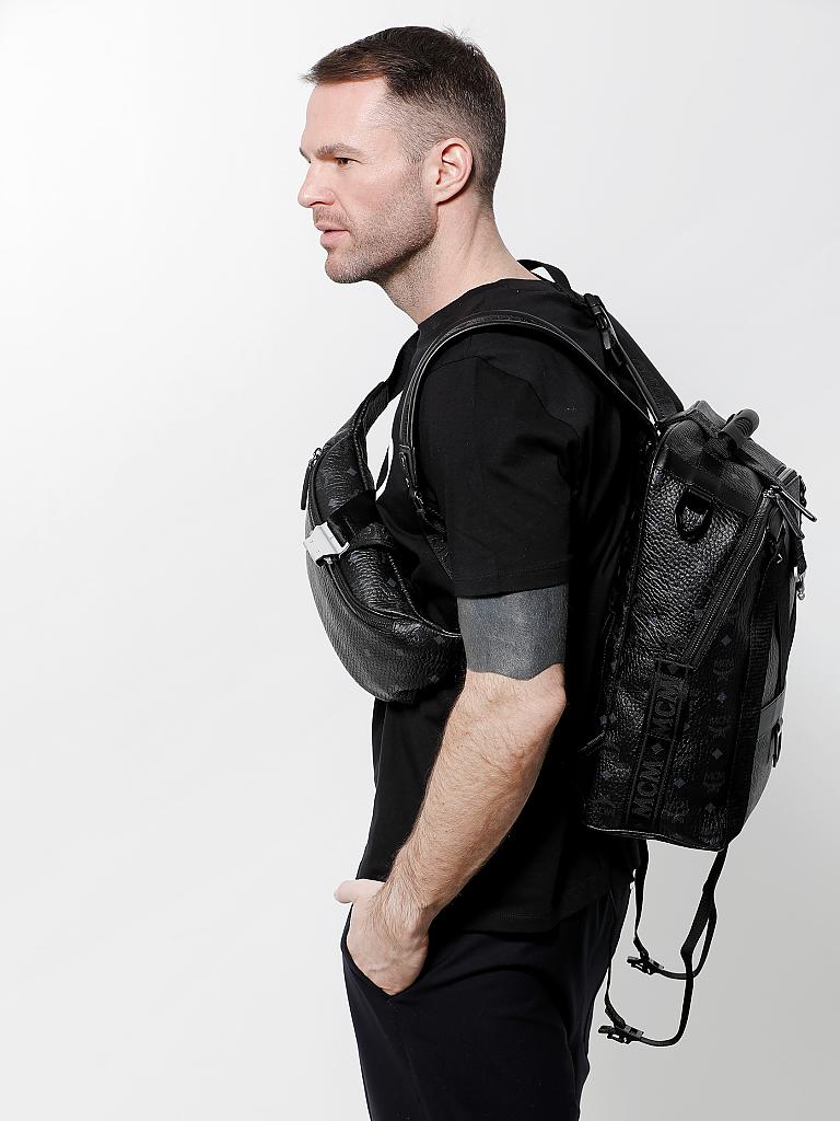 MCM | Rucksack / Gürteltasche 2 in 1 "Jemison Visetos" | schwarz