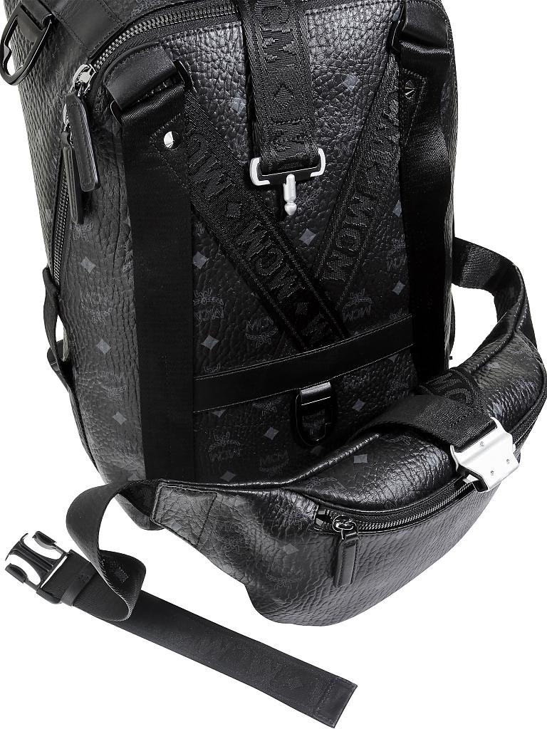 MCM | Rucksack / Gürteltasche 2 in 1 "Jemison Visetos" | schwarz