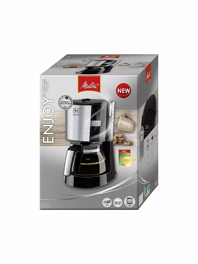 MELITTA | Enjoy® Top Glas Filterkaffeemaschine (1,2l) 1000W | schwarz