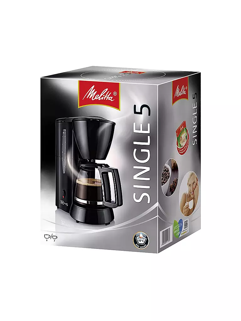 MELITTA | Filterkaffeemaschine M720-1/2 5 Tassen Schwarz | schwarz