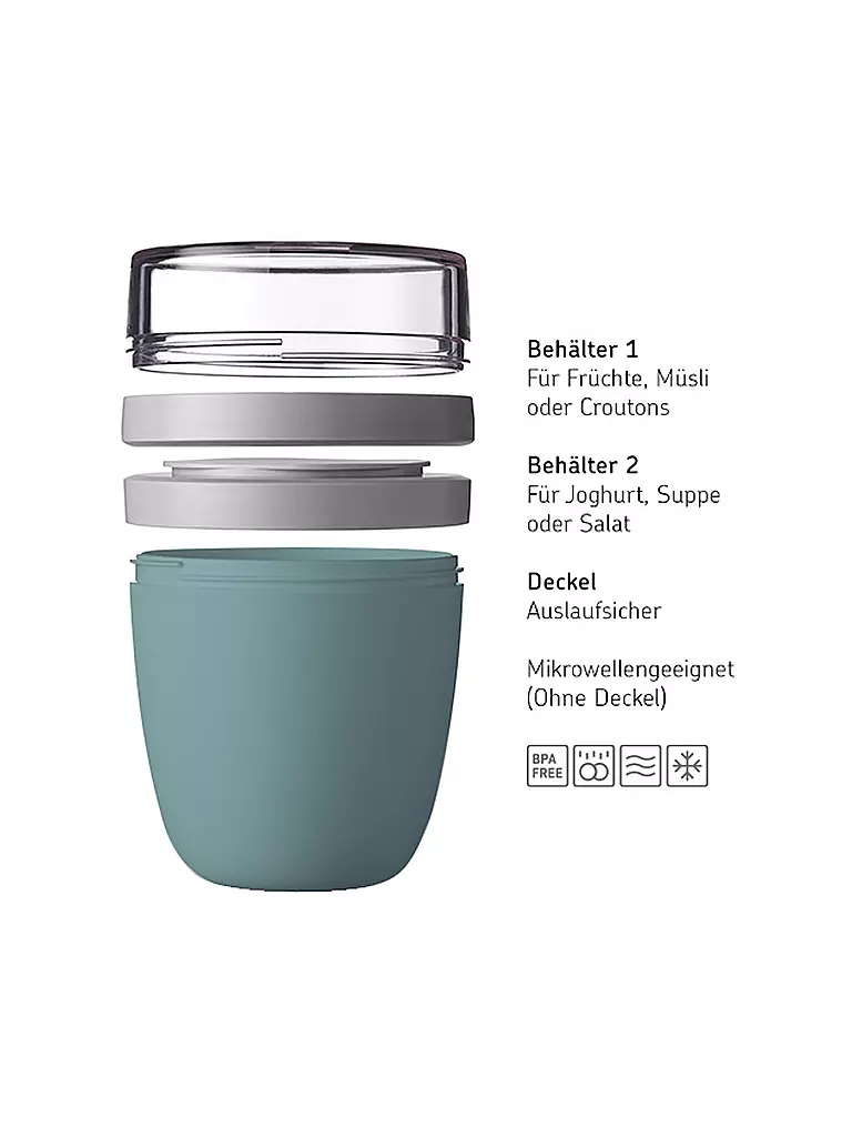 MEPAL | Lunchpot ELLIPSE 500 + 200ml Vivid Mauve | grün