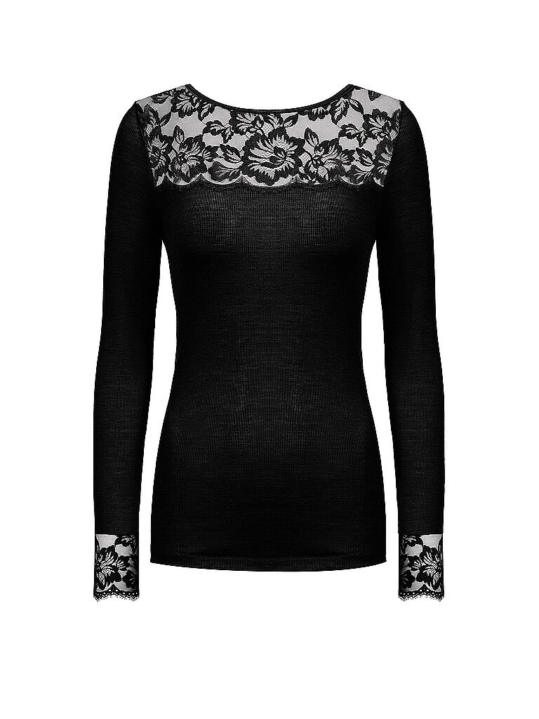 MEY Langarmshirt - Loungeshirt WOOL LOVE schwarz schwarz | L/XL
