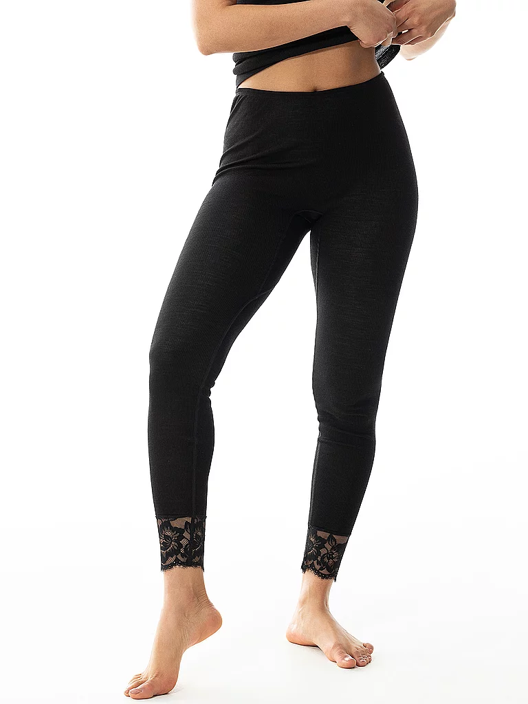 MEY Loungewear Leggings WOOL LOVE nero nero | XXS/XS