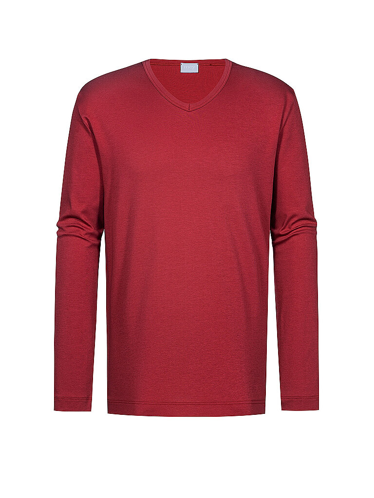 MEY Pyjama Langarmshirt true red rot | S
