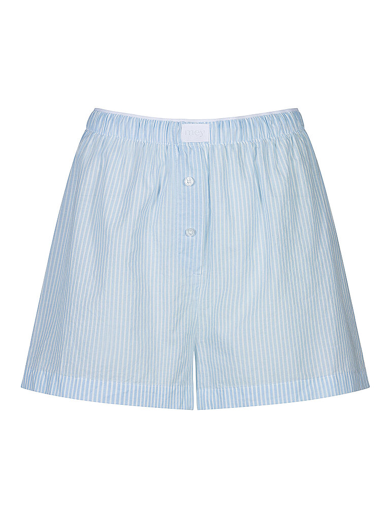 MEY Pyjamashorts COTTON STRIPES powder blue hellblau | S