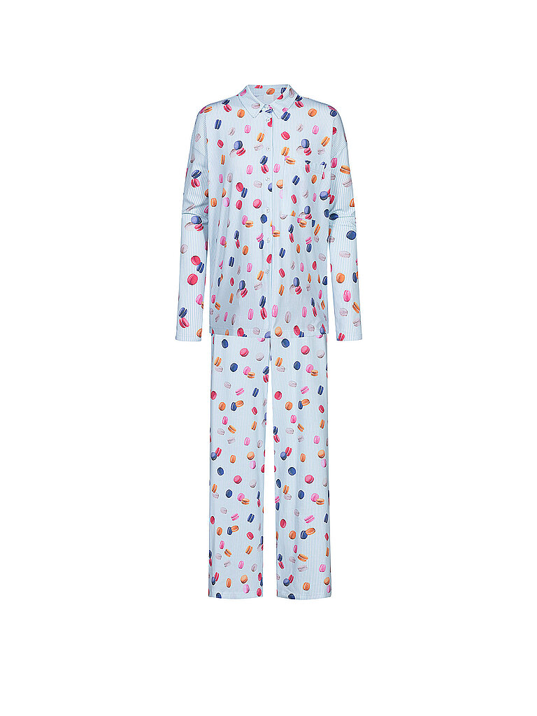 MEY Pyjama FLYING MACARONS hellblau | XL
