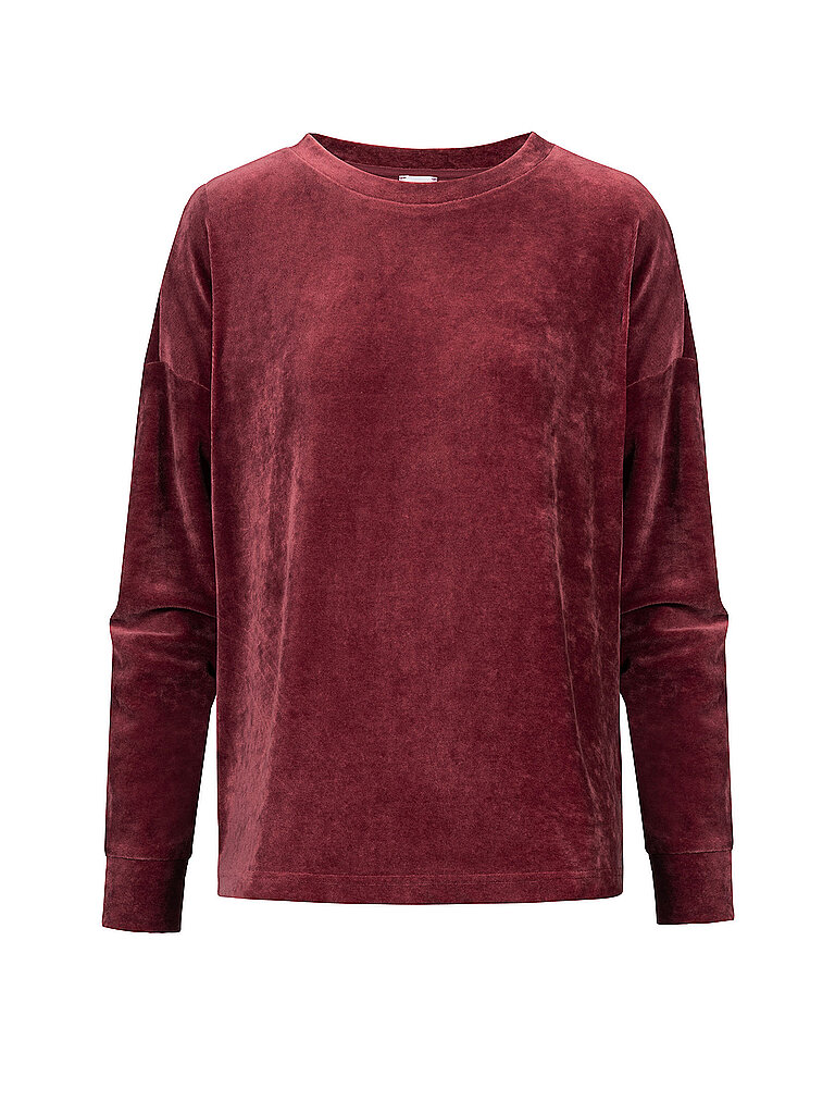 MEY Loungewear Sweater VELVET DREAM beau bordeaux dunkelrot | XL