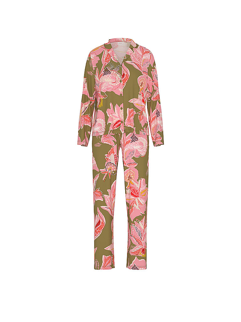 MEY Pyjama FLOWER WHIRL golden fern olive | XL