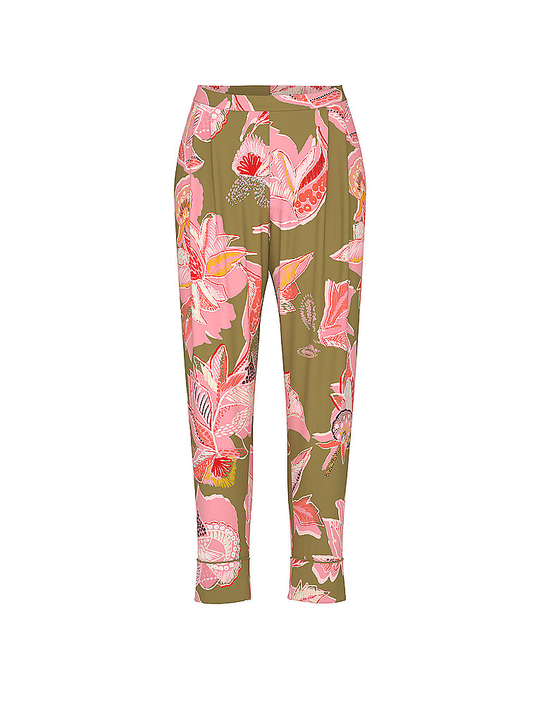 MEY Pyjamahose 7/8 FLOWER WHIRL golden fern olive | S