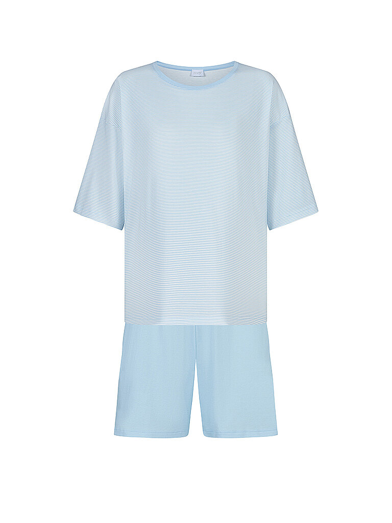 MEY Pyjama SIMPLE STRIPES alice blue hellblau | 38