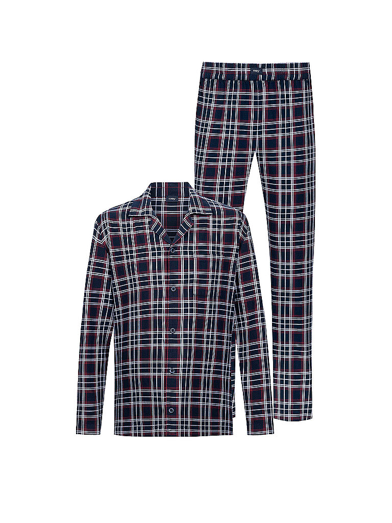 MEY Pyjama FLANADIAN yacht blue dunkelblau | M