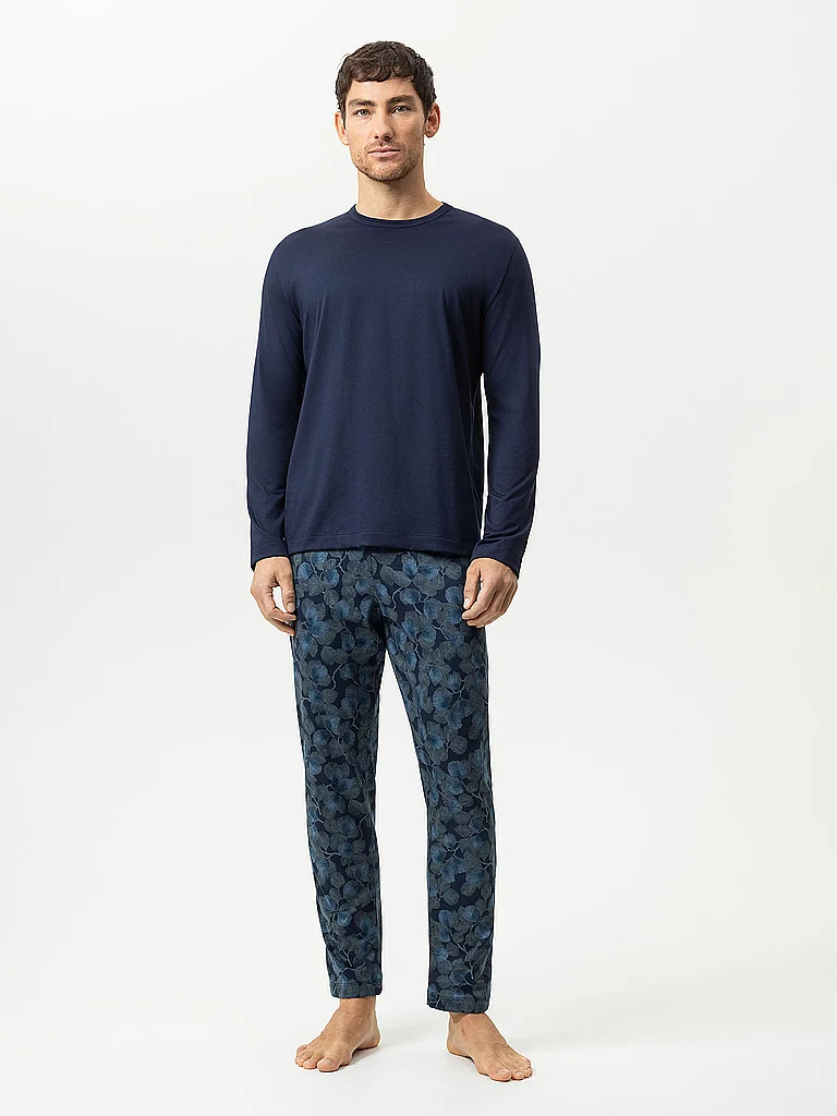 MEY Pyjama DARK LEAVES yacht blue bleu marine | M